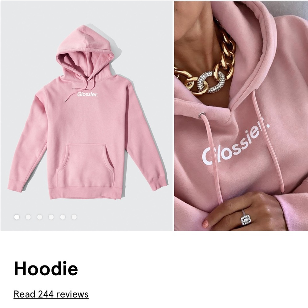 Never worn Glossier hoodie SZ S Perfect condition